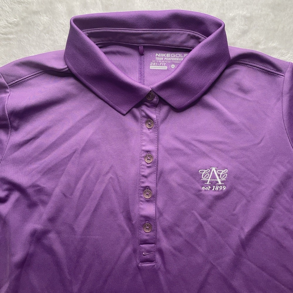 Nike Golf Tour Performance Titleist Purple Dri-Fit Polo Shirt Women's XL - Picture 2 of 13